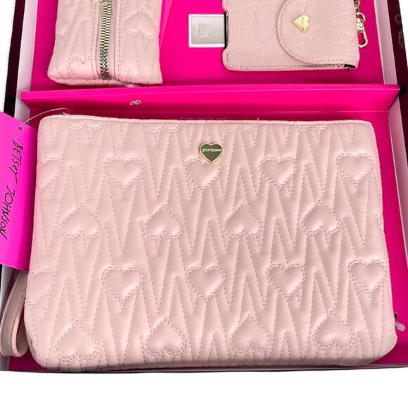 Betsey Johnson Hearts 3 Piece Matching Pet Set, Pink - Picture 3 of 5